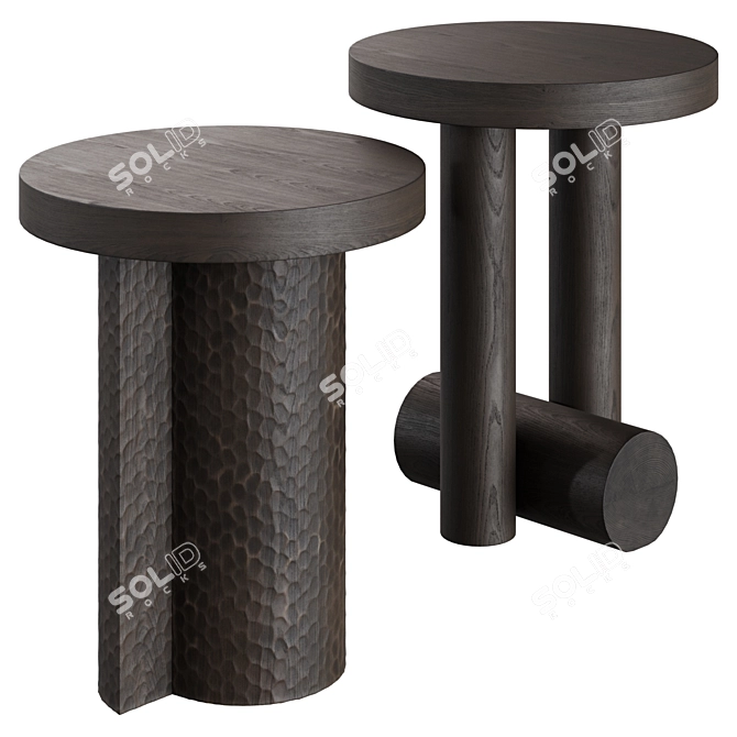 Sleek Scandinavian Side Tables 3D model image 2