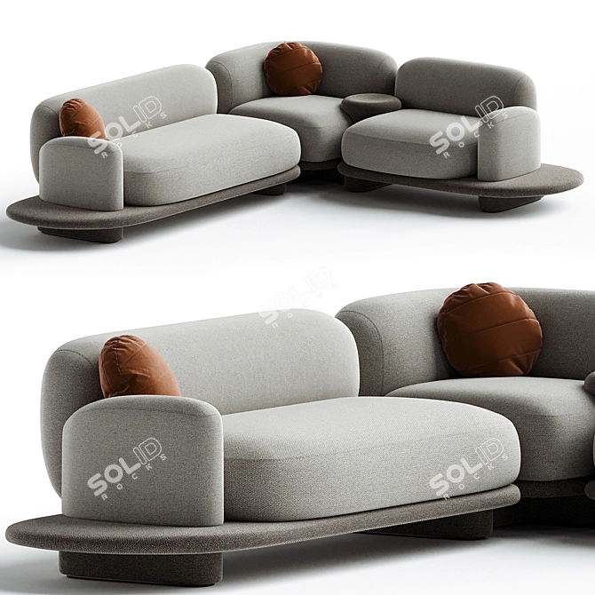 Modern Chic Busnelli Sofa Set 3D model image 1