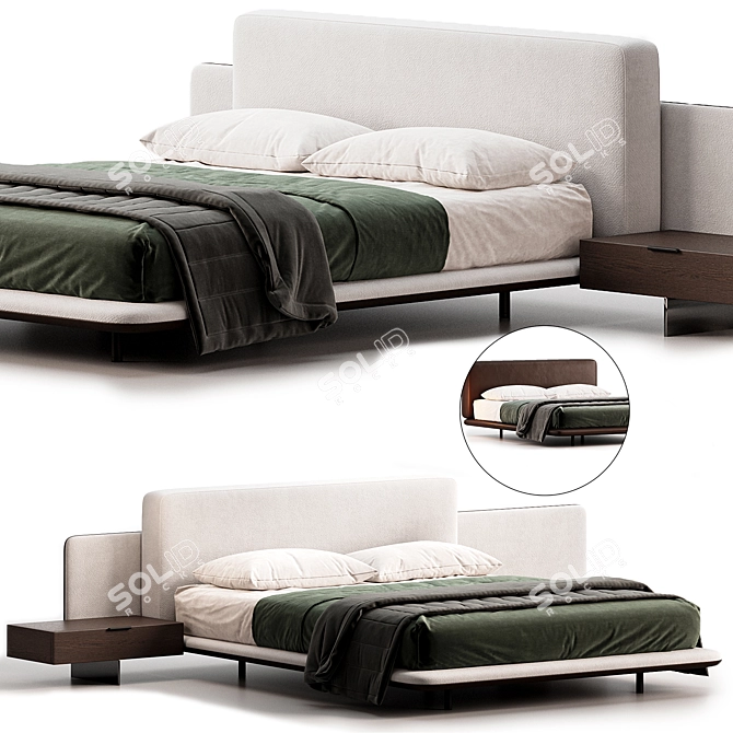 Modern Horizonte Bed by Minotti 3D model image 5