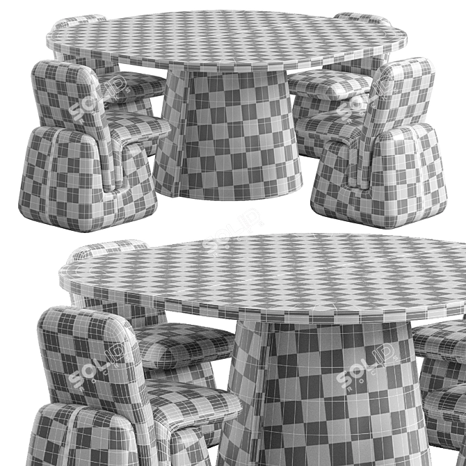 Elegant Embrace Chair & Alter Table 3D model image 2