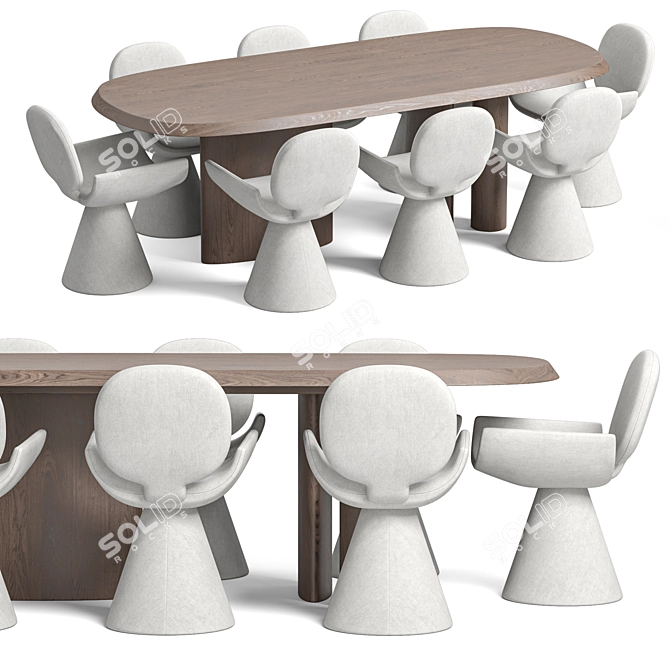 Modern Youpi Chair And Padiglioni Table 3D model image 3