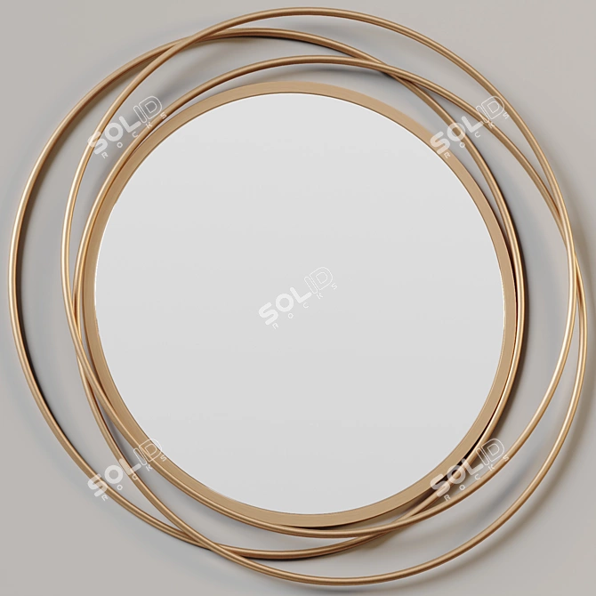 Modern Round Glass Wall Mirror 3D model image 2