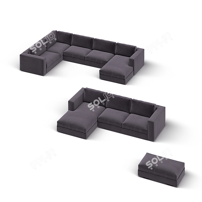 Modular Manhattan Sectional Sofa 3D model image 1