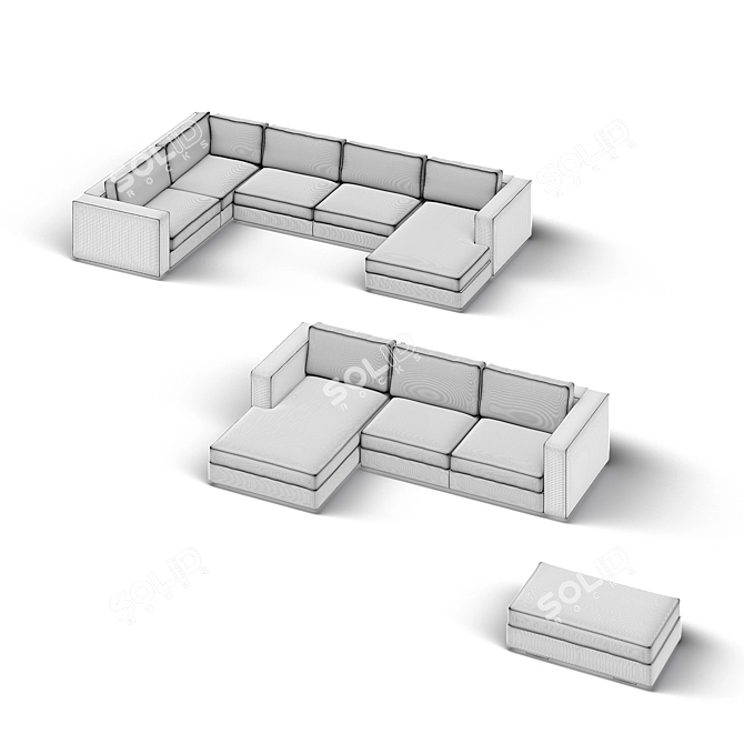 Modular Manhattan Sectional Sofa 3D model image 2