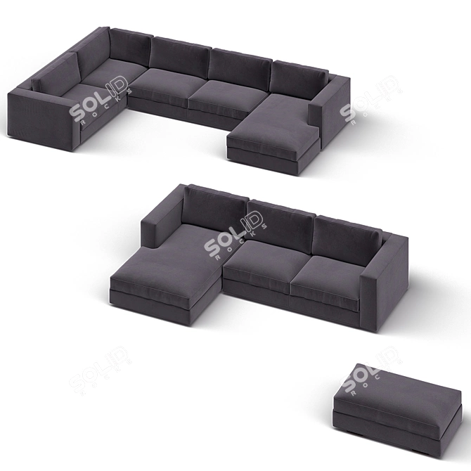 Modular Manhattan Sectional Sofa 3D model image 5