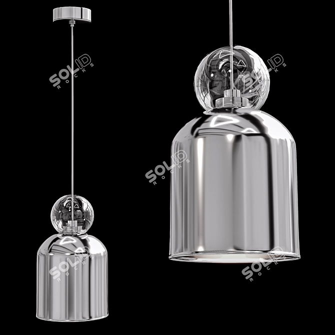 Modern Chrome Hanging Pendant Light 3D model image 1
