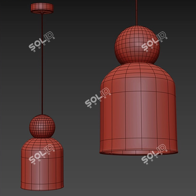 Modern Chrome Hanging Pendant Light 3D model image 2