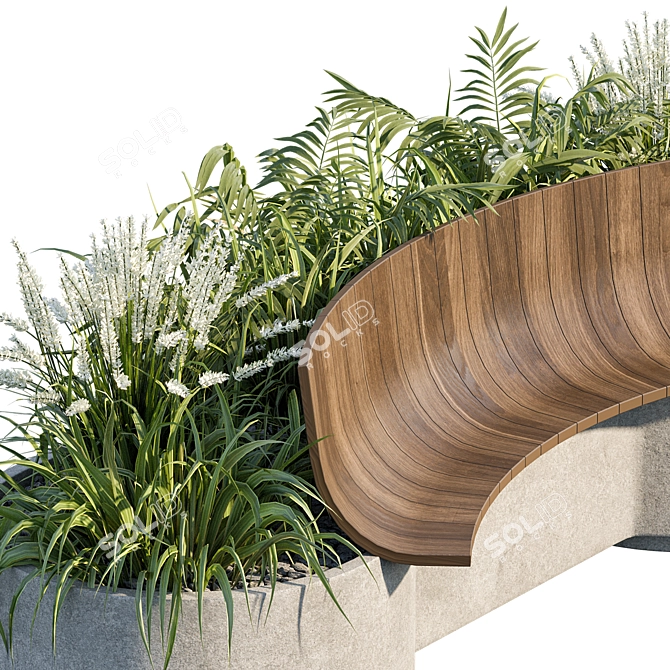 Urban Furniture 03 Bench Plants 3D model image 4