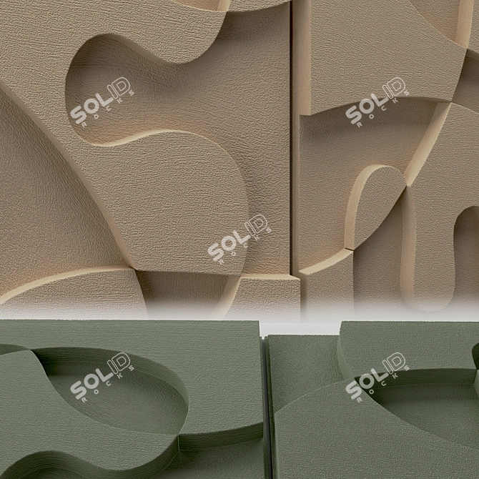 Textured Wall Panels Duo Set 3D model image 13