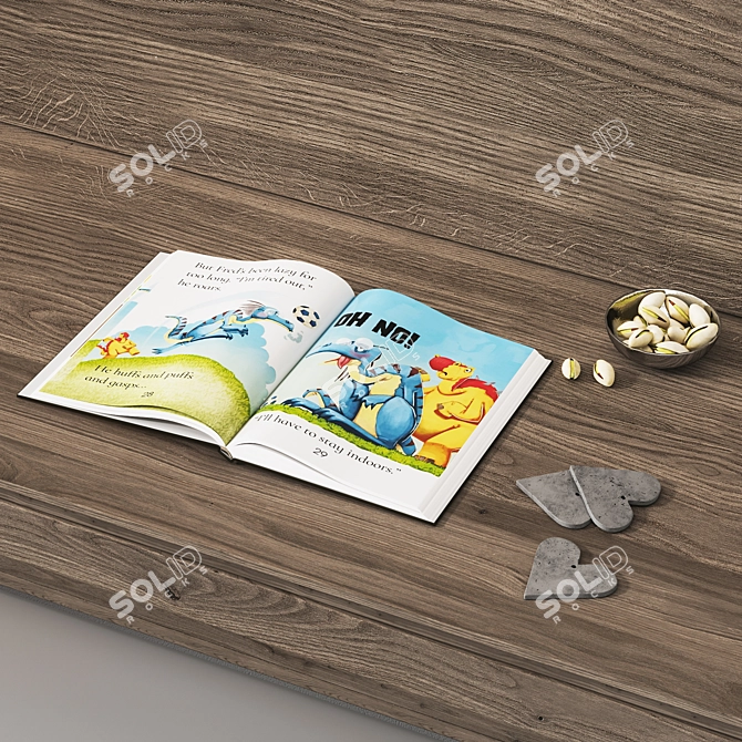 Workspace Shelf for Kids Room 3D model image 5