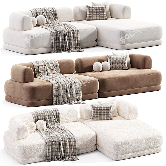  Stylish Bumper Sofa 2 3D model image 1