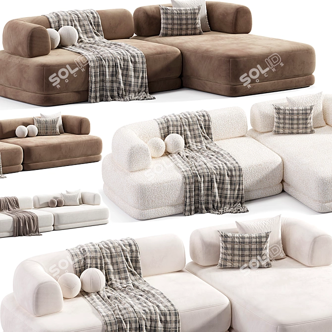  Stylish Bumper Sofa 2 3D model image 3