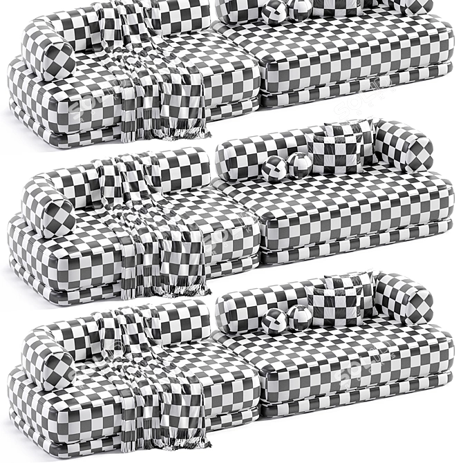  Stylish Bumper Sofa 2 3D model image 6