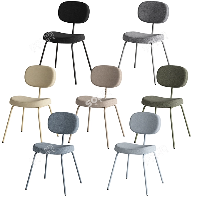 Modern Minimalist Dining Chairs 3D model image 4