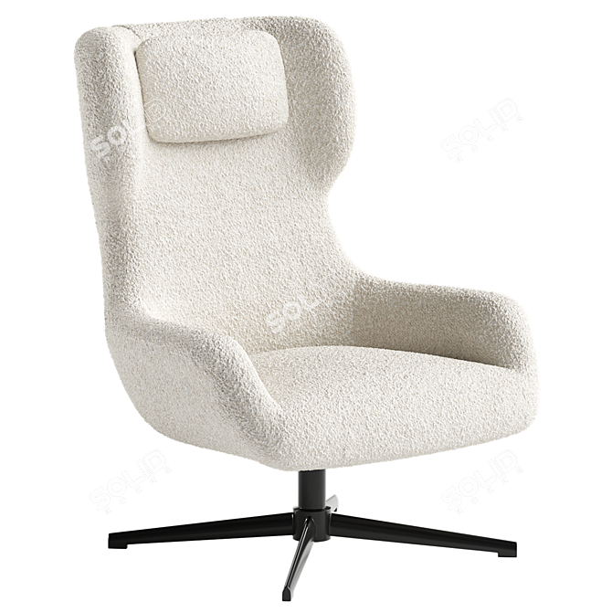 Zalina Swivel Armchair: Modern Elegance 3D model image 1