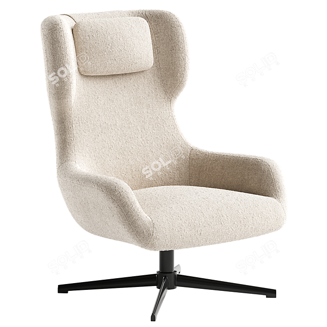 Zalina Swivel Armchair: Modern Elegance 3D model image 2