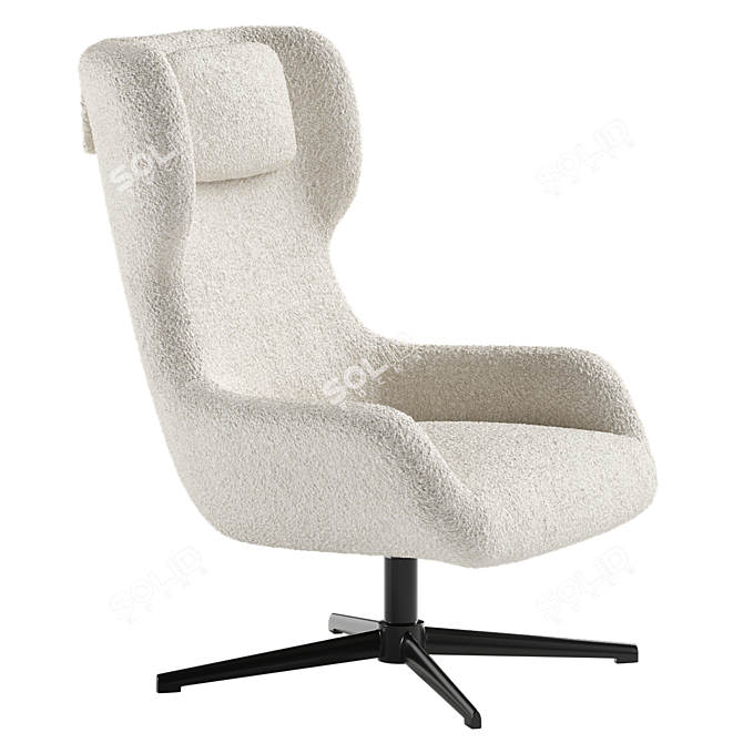 Zalina Swivel Armchair: Modern Elegance 3D model image 3