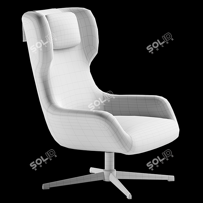 Zalina Swivel Armchair: Modern Elegance 3D model image 4