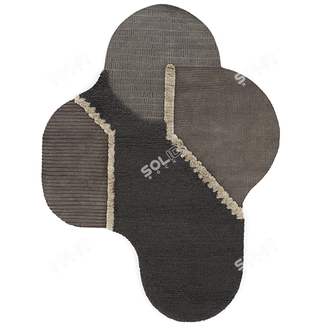  Lunar Addiction Rectangle Black Rug 3D model image 1