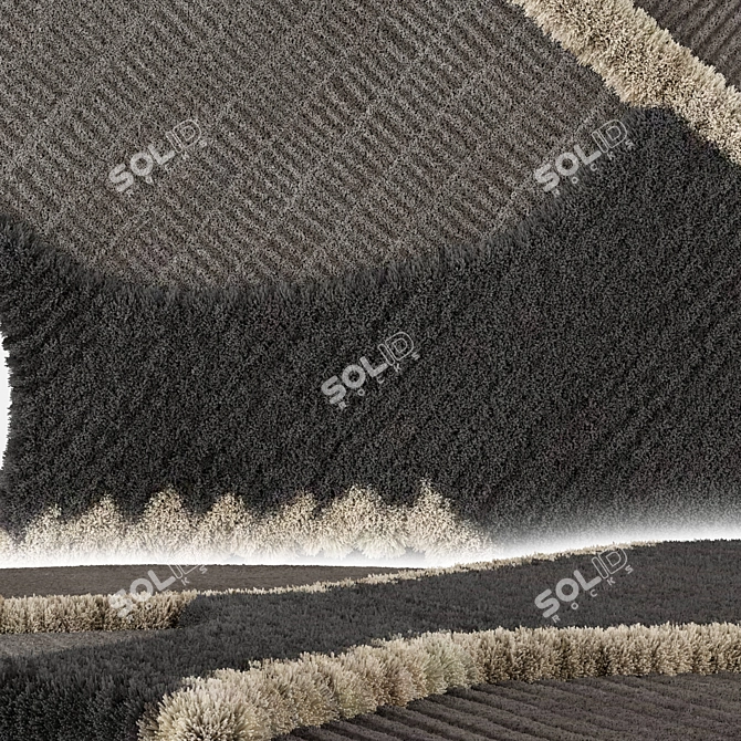  Lunar Addiction Rectangle Black Rug 3D model image 2