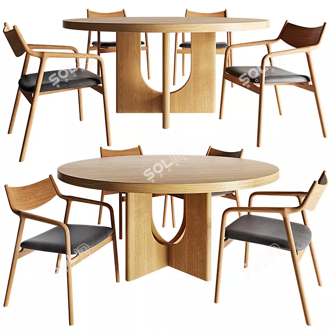 Luxury Breton Dining Set & Pepe Lounge 3D model image 1