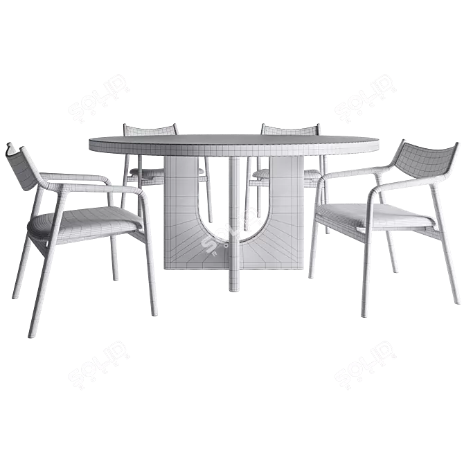 Luxury Breton Dining Set & Pepe Lounge 3D model image 3