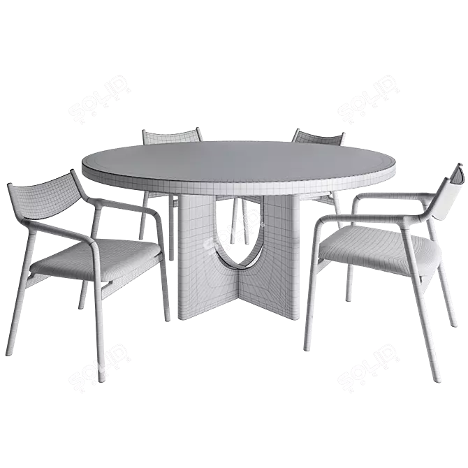 Luxury Breton Dining Set & Pepe Lounge 3D model image 4