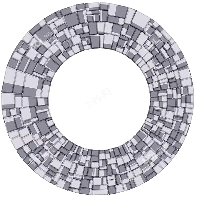 Round Marble Wall Mirror Beauty 3D model image 2