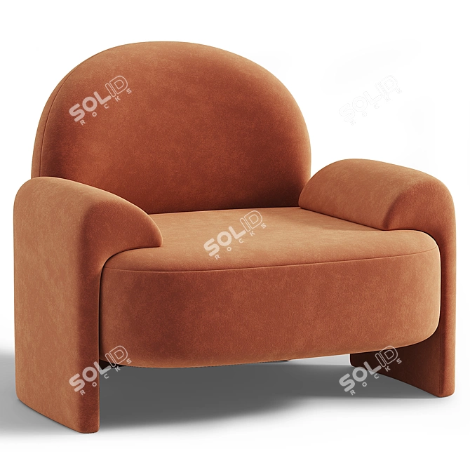 Modern 3D Armchair FBX Format 3D model image 1