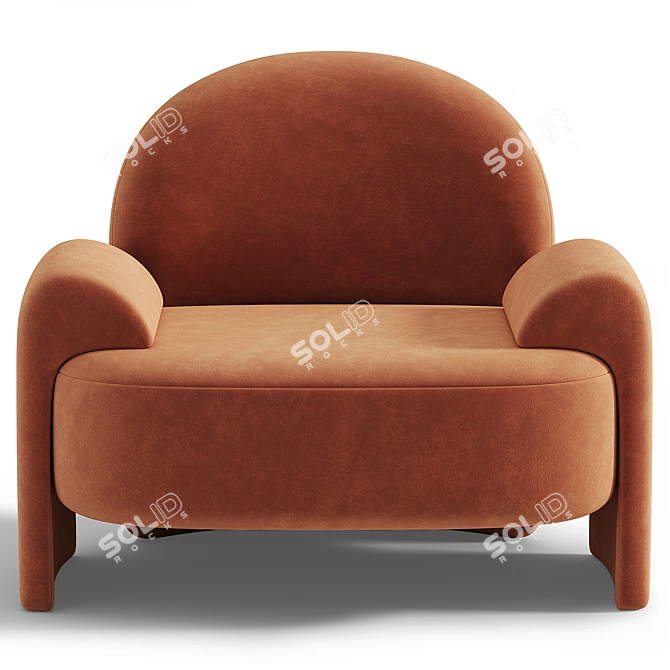 Modern 3D Armchair FBX Format 3D model image 2