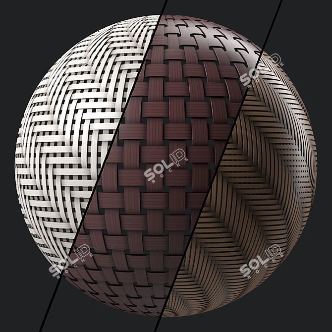 PBR Wicker Material Seamless 4k 3D model image 2