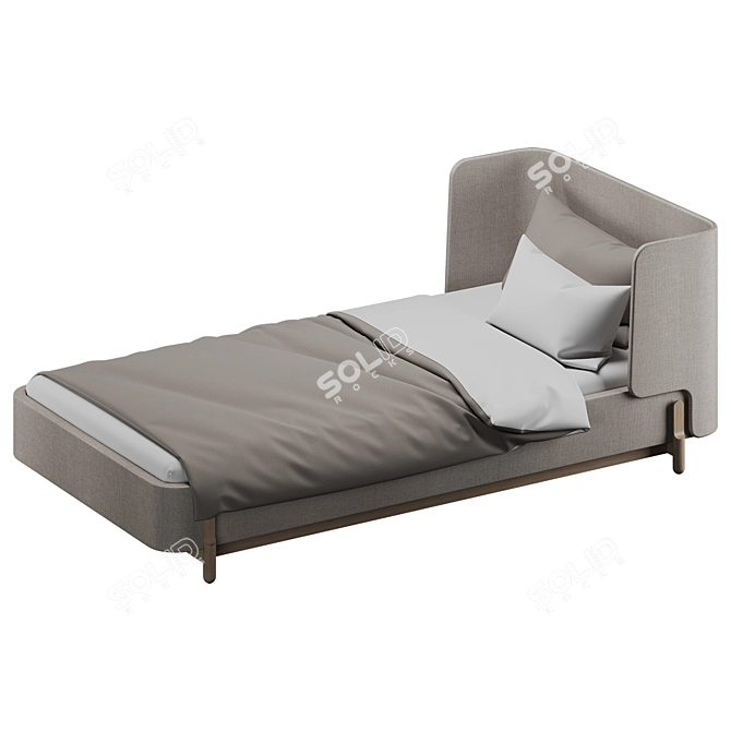 Ellipse Basic Bed 90*200 Beige 3D model image 3