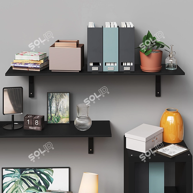 Modern Workspace Furniture Set 3D model image 6