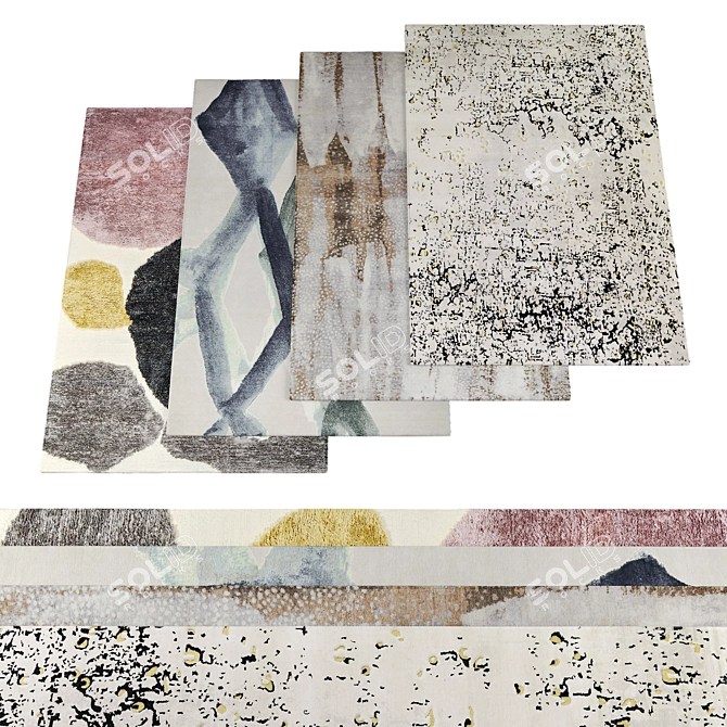  High Resolution 4 Pack Rugs 3D model image 1