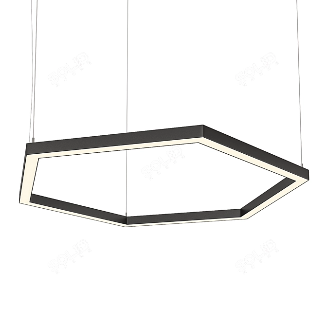 Hexagonal LED Hanging Lamp 3D model image 1