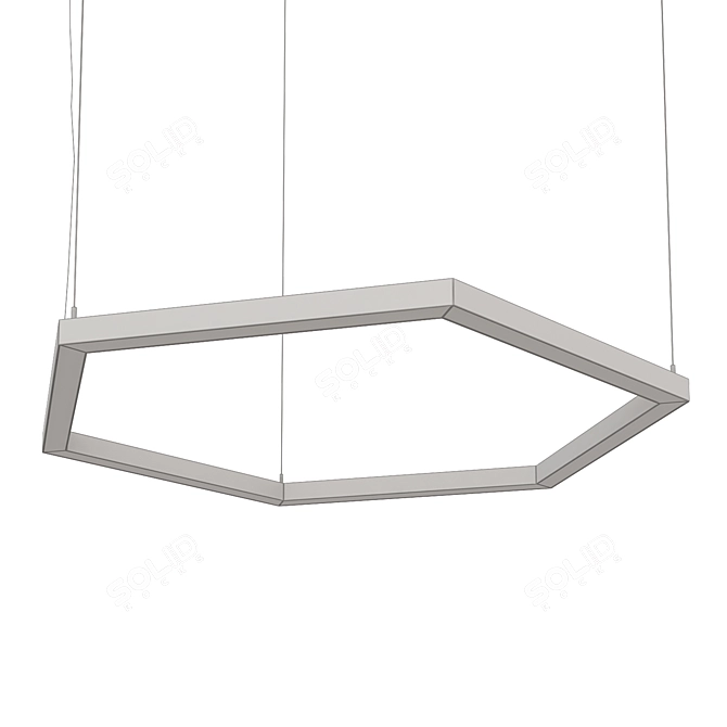 Hexagonal LED Hanging Lamp 3D model image 2