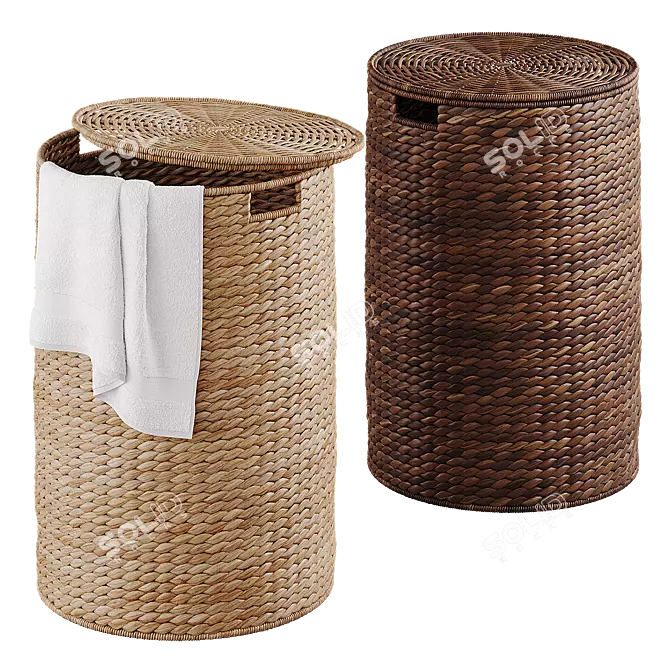 Seagrass Laundry Baskets Set 3D model image 1