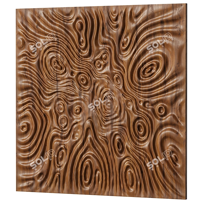 Modern Split Wall Art Sculpture 3D model image 1