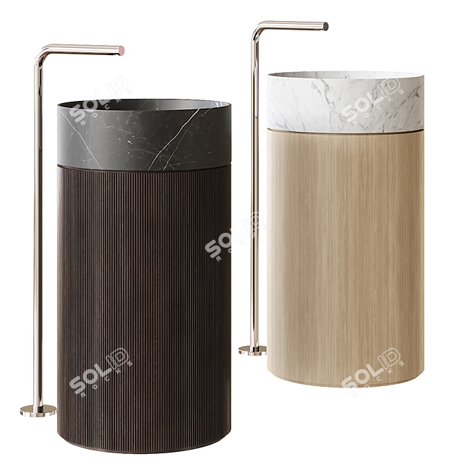 Modern AL Rigatino Freestanding Washbasin 3D model image 1