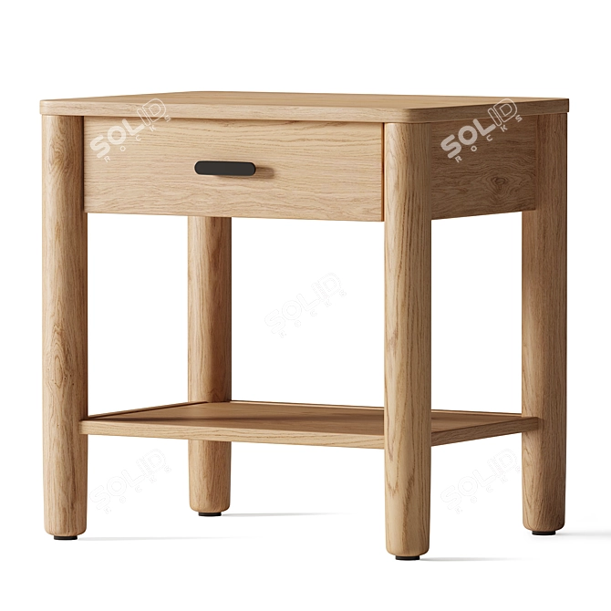 Modern Wood Side Table 3D model image 1