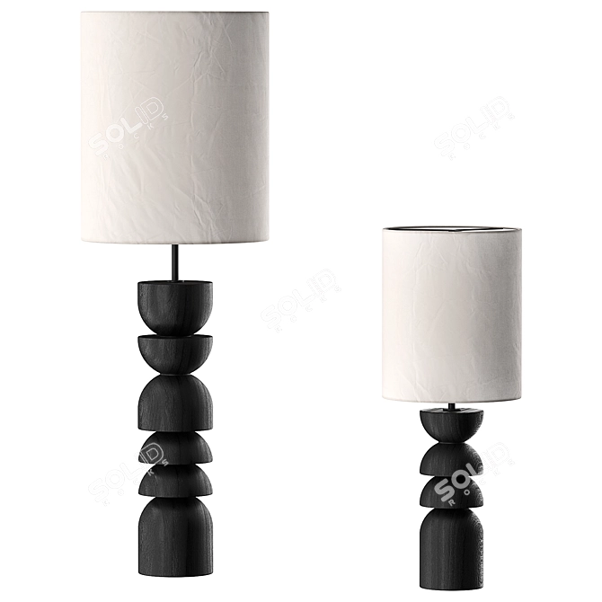 Aska Charred Wood Table Lamp 3D model image 2