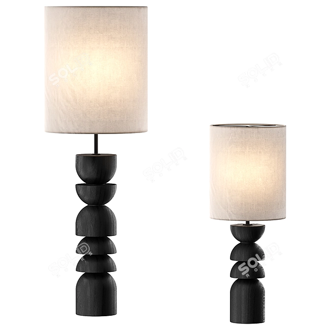 Aska Charred Wood Table Lamp 3D model image 3