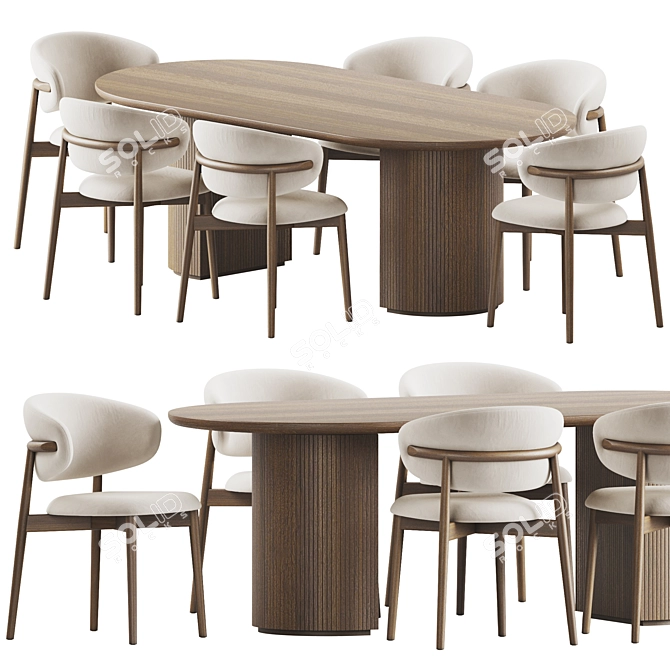 Modern Dining Chair Set 242 3D model image 1