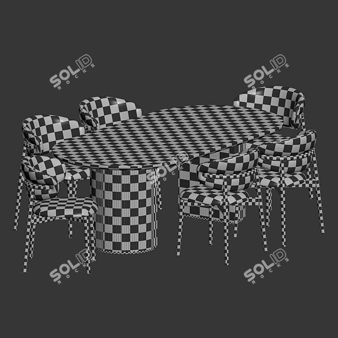 Modern Dining Chair Set 242 3D model image 6