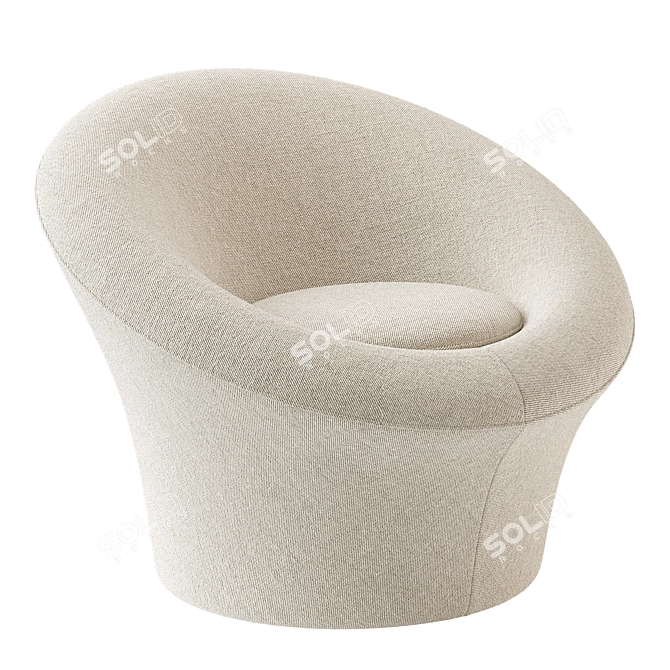 Modern Mushroom Lounge Set Ottoman 3D model image 1
