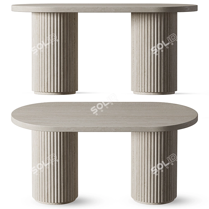 Travertine Coffee Table Cesar 3D model image 1