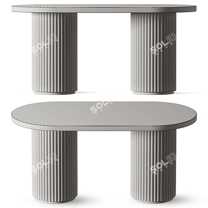 Travertine Coffee Table Cesar 3D model image 2