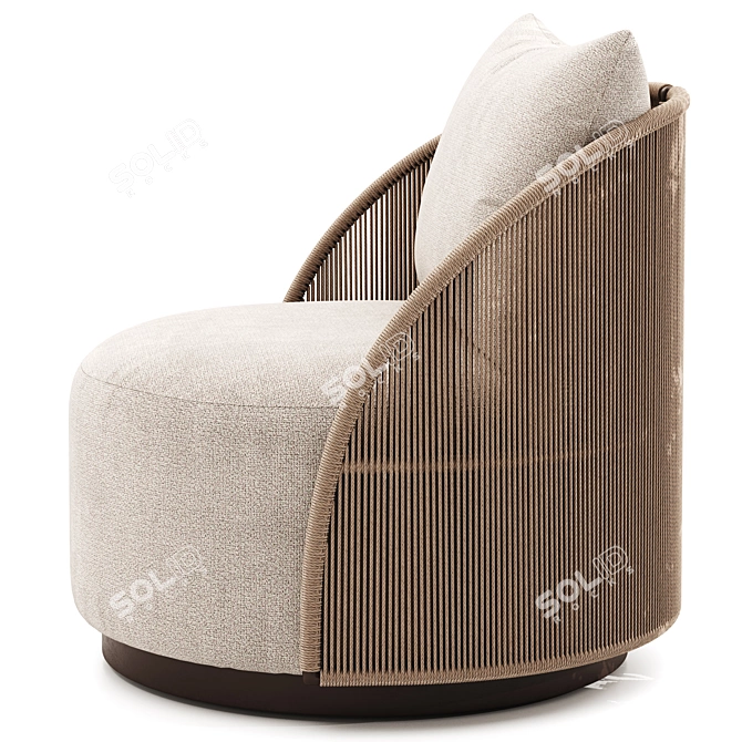 Milan Swivel Lounge Chair: Contemporary Outdoor Luxury 3D model image 10