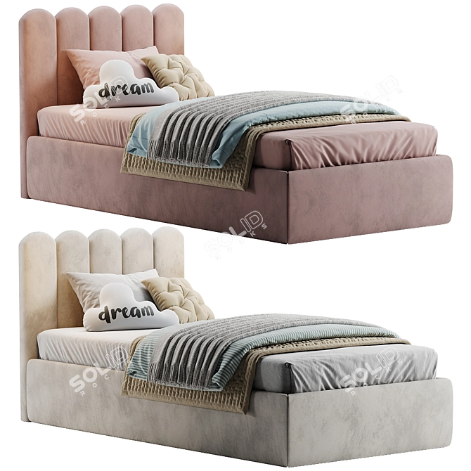 French-inspired Savoyard Kids Bed 3D model image 1