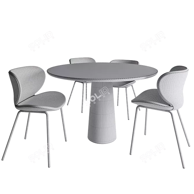 Modern Dining Set Render Bundle 3D model image 4